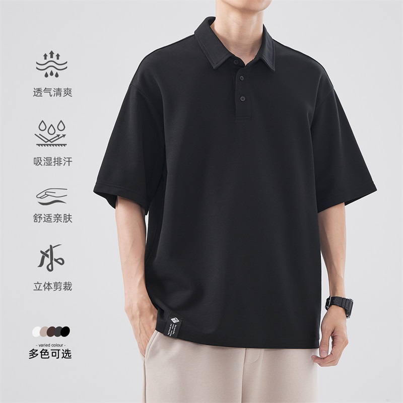 250g美式重磅polo衫男短袖夏季宽