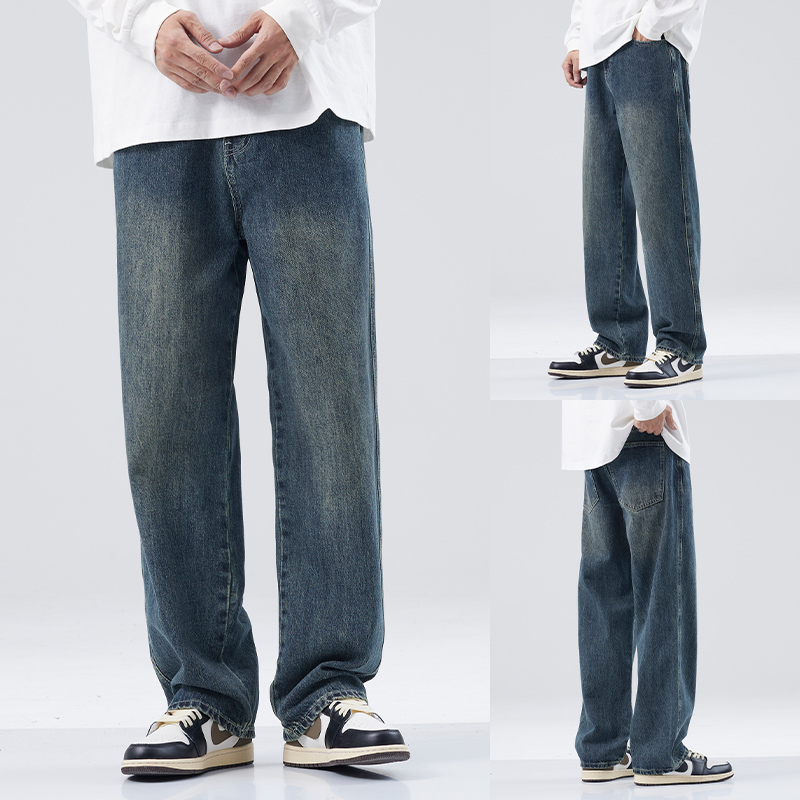 Hansca拉链长裤水洗秋季牛仔裤