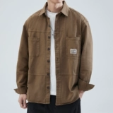 Рубашка, мужская весенняя демисезонная японская трендовая хлопковая куртка для отдыха, 2025 года, оверсайз