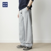 三条杠直筒休闲裤 男2025新款 松弛感拼接卫裤 hansca秋季 宽松长裤 子