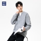 hansca青少年圆领针织假两件灰色毛衣男2025新款 秋冬保暖长袖 上衣