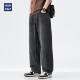 马骝水洗做旧百搭宽松长裤 hansca复古黑灰直筒牛仔裤 男2025年春季