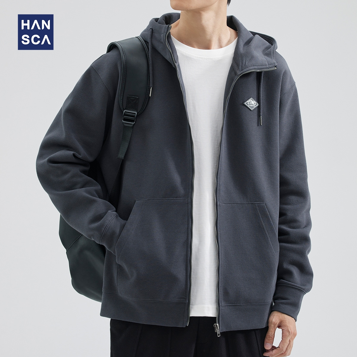 hansca连帽卫衣男重磅350g2024秋