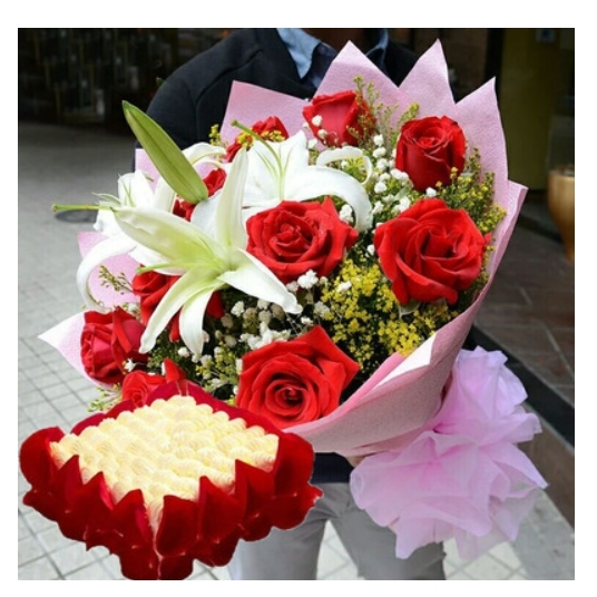 黑山县华都商厦乐购商店福山购物广场玫瑰花生日蛋糕鲜花店七夕节