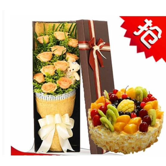 定襄县金鑫商厦解放大街五台县五台山风景区玫瑰花生日蛋糕鲜花店