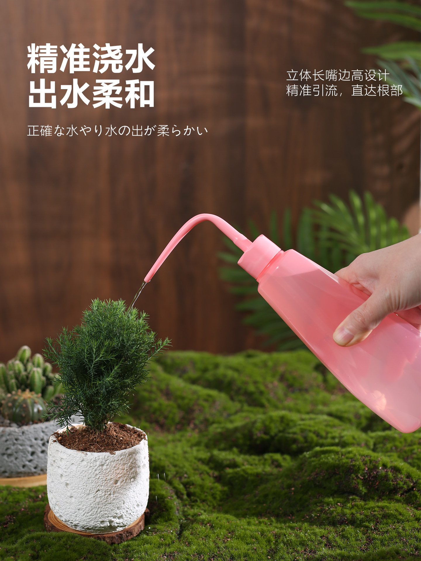 日式迷你浇花壶多肉植物洒水壶园艺淋水儿童喂鸟水壶加水器480ML