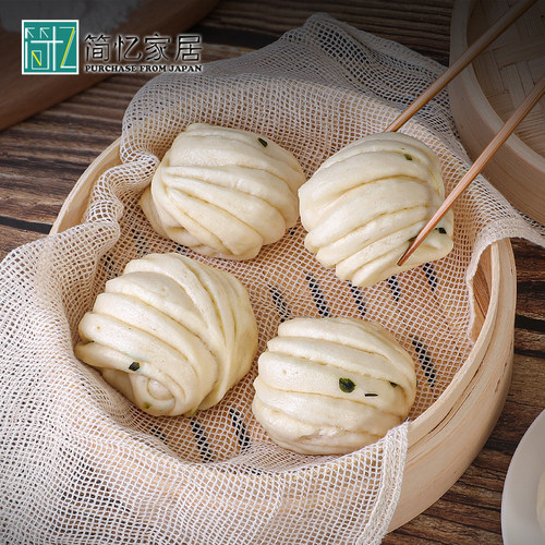 日本ECHO纯棉蒸布蒸笼布厨房烹饪蒸饺子包子棉纱布蒸格布网格蒸布 - 封面