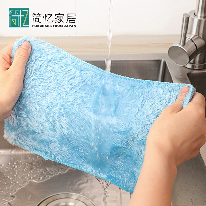 日本lec免洗剂抹布厨房不易沾油百洁布洗碗电器去油污清洁布毛巾