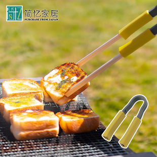 日本进口烧烤夹连接一次性筷子钳子户外露营烤肉夹防烫免洗食物夹