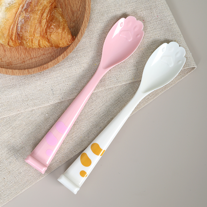 日本进口猫爪勺开罐器罐头勺开易拉罐塑料卡通家用餐具汤匙搅拌勺