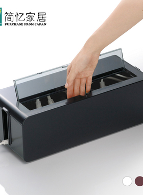 日本进口INOMATA集线盒插座电线收纳盒大号拖线板收纳电源保护盒