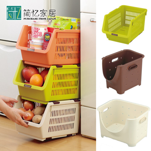日本进口水果蔬菜收纳筐叠加