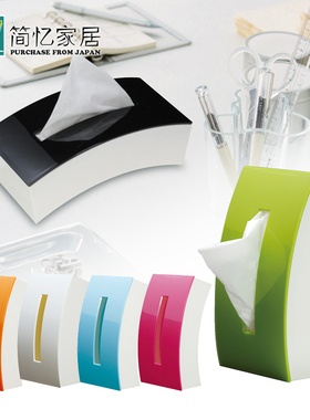 日本进口ISETO 时尚创意纸巾盒 桌面纸巾收纳盒 车用抽纸盒纸巾架