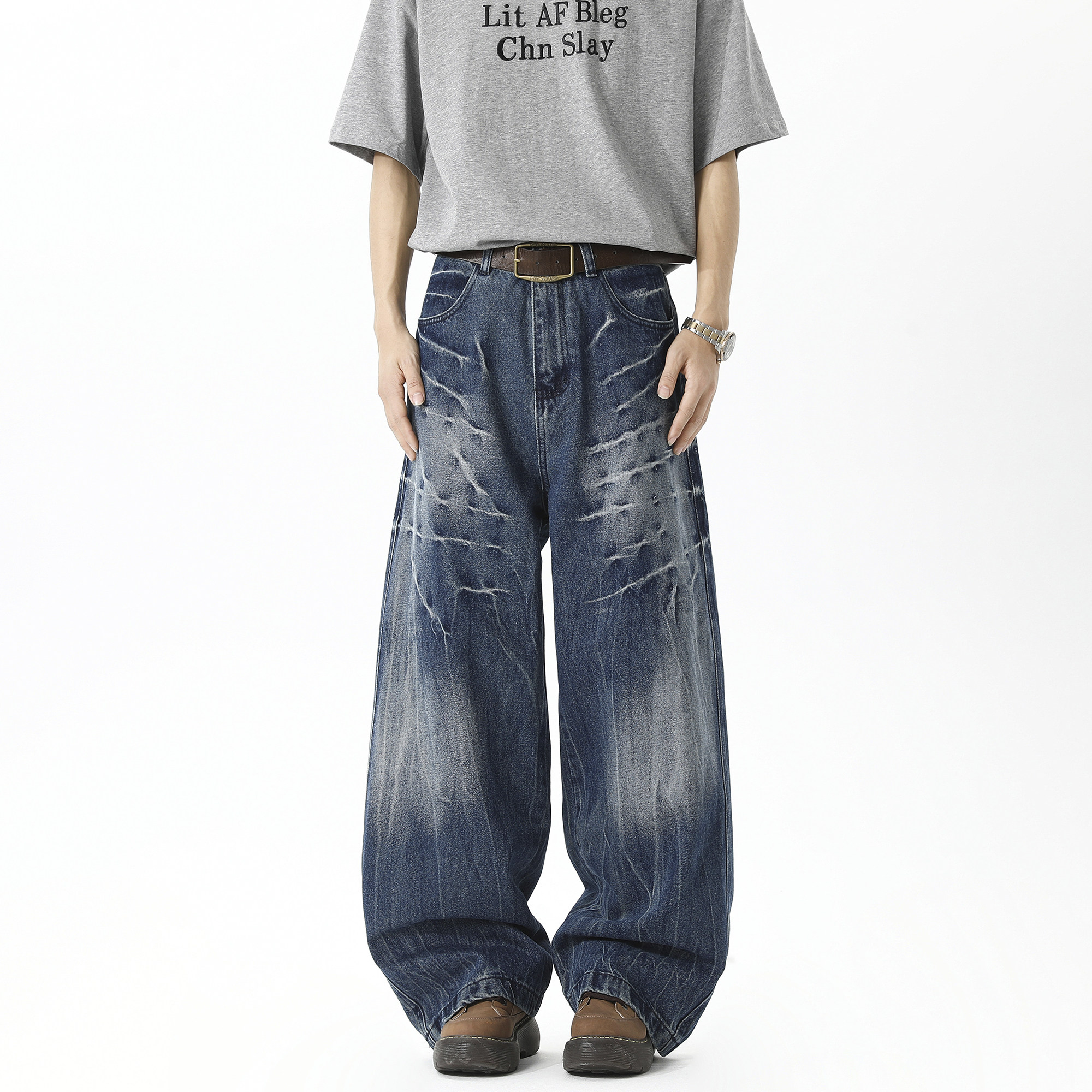 抖音品质2025春季新品牛仔裤HM122/PP55控88,男装牛仔裤,电商A036