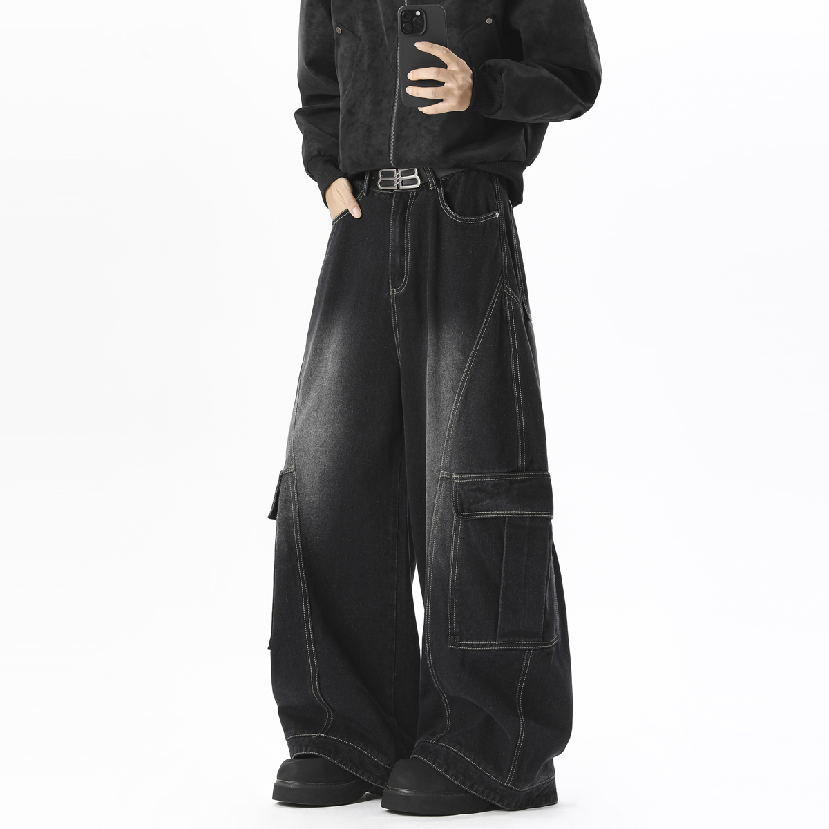 抖音品质2025新品牛仔裤微喇HM150/P60控88，男装牛仔裤，电商A036