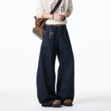 抖音品质2026春季新款丹宁弯刀阔腿牛仔裤HM113/P55控88，男装牛仔裤，电商A036