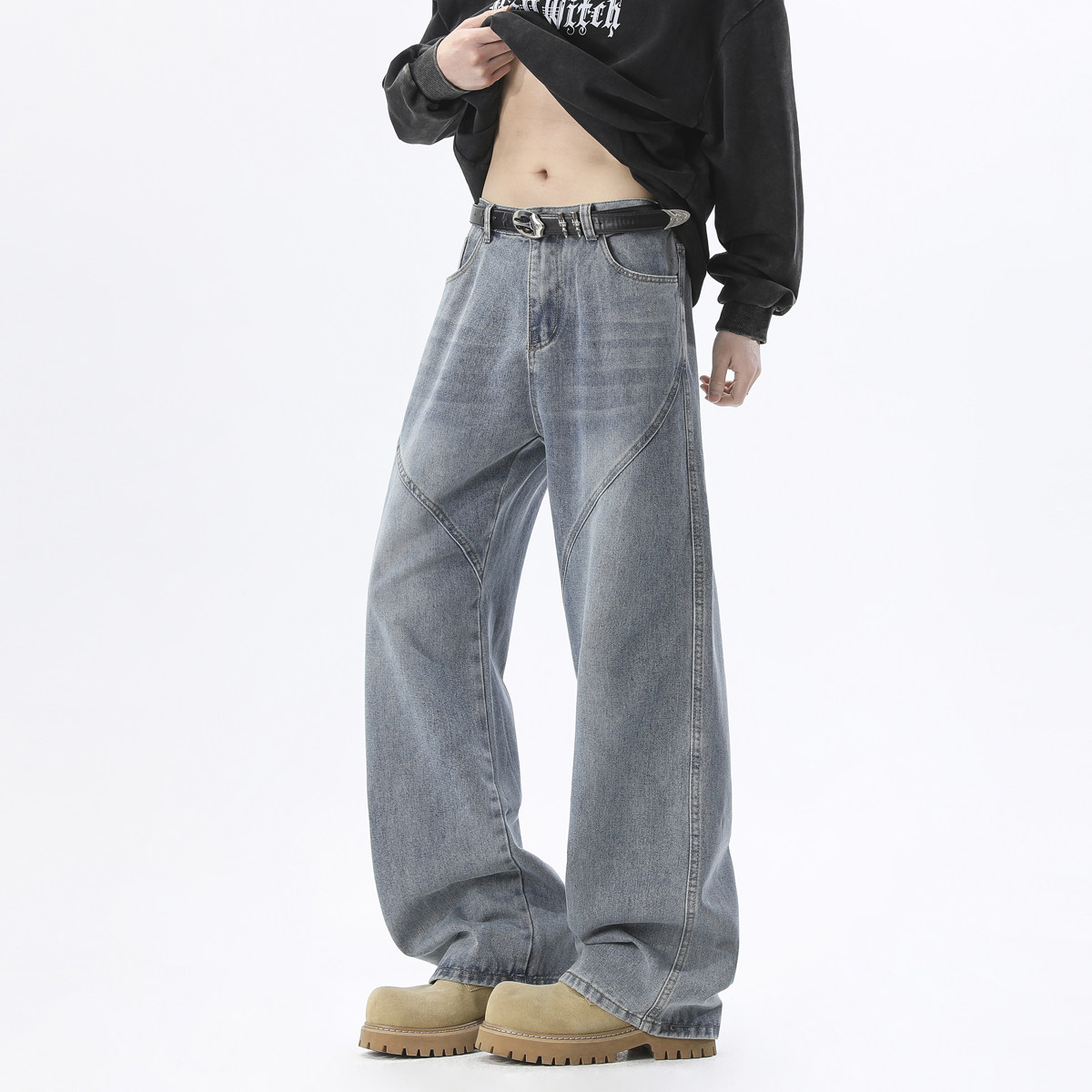 抖音品质春季新品微喇牛仔裤HM107/P50控88，男装牛仔裤，电商A036