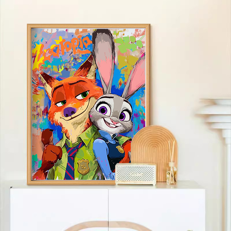 疯狂动物城十字绣2025新款线绣卡通客厅简单小幅手工diy自己刺绣