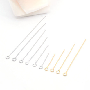 不锈钢九字针18K镀真金色9字针diy手工饰品针串珠连接针钛钢配件