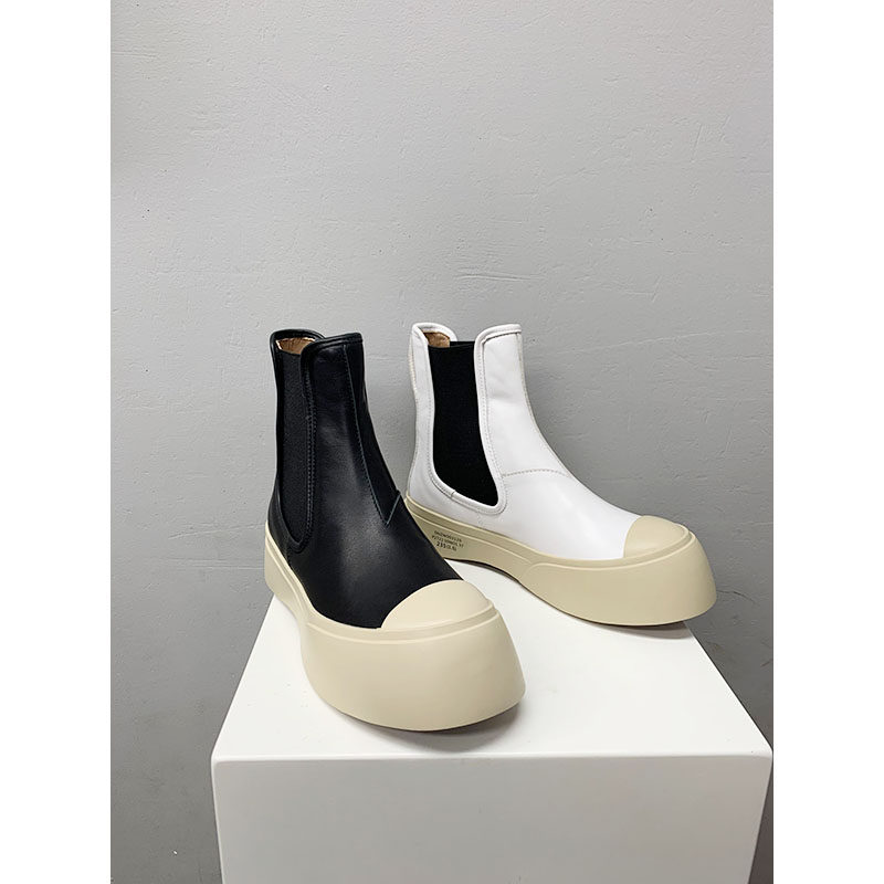 正确版 秋冬新款 赵思露 mona同款大头靴圆头切尔西靴马丁靴女靴