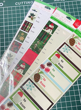 出口原單 Present Lables 24张雪人圣诞礼物标签贴4种图案 三张入