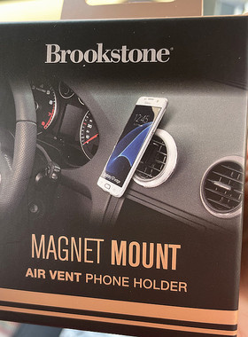 Brookstone出口品质高档车载手机支架磁力强通风口卡式360度旋转