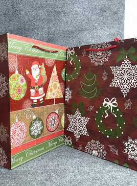 Gift bag圣诞节礼品袋子手提袋红色底袋纸袋收纳袋圣诞节饰品10