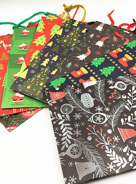 Gift bag外单圣诞饰品圣诞礼品袋手提袋圣诞礼物袋纸袋收纳袋小号