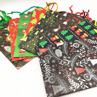 Gift bag外单圣诞饰品圣诞礼品袋手提袋圣诞礼物袋纸袋收纳袋小号
