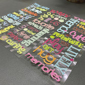 外贸尾货手账素材美言美文PVC不干胶帖泡泡帖日记相册装 饰微瑕