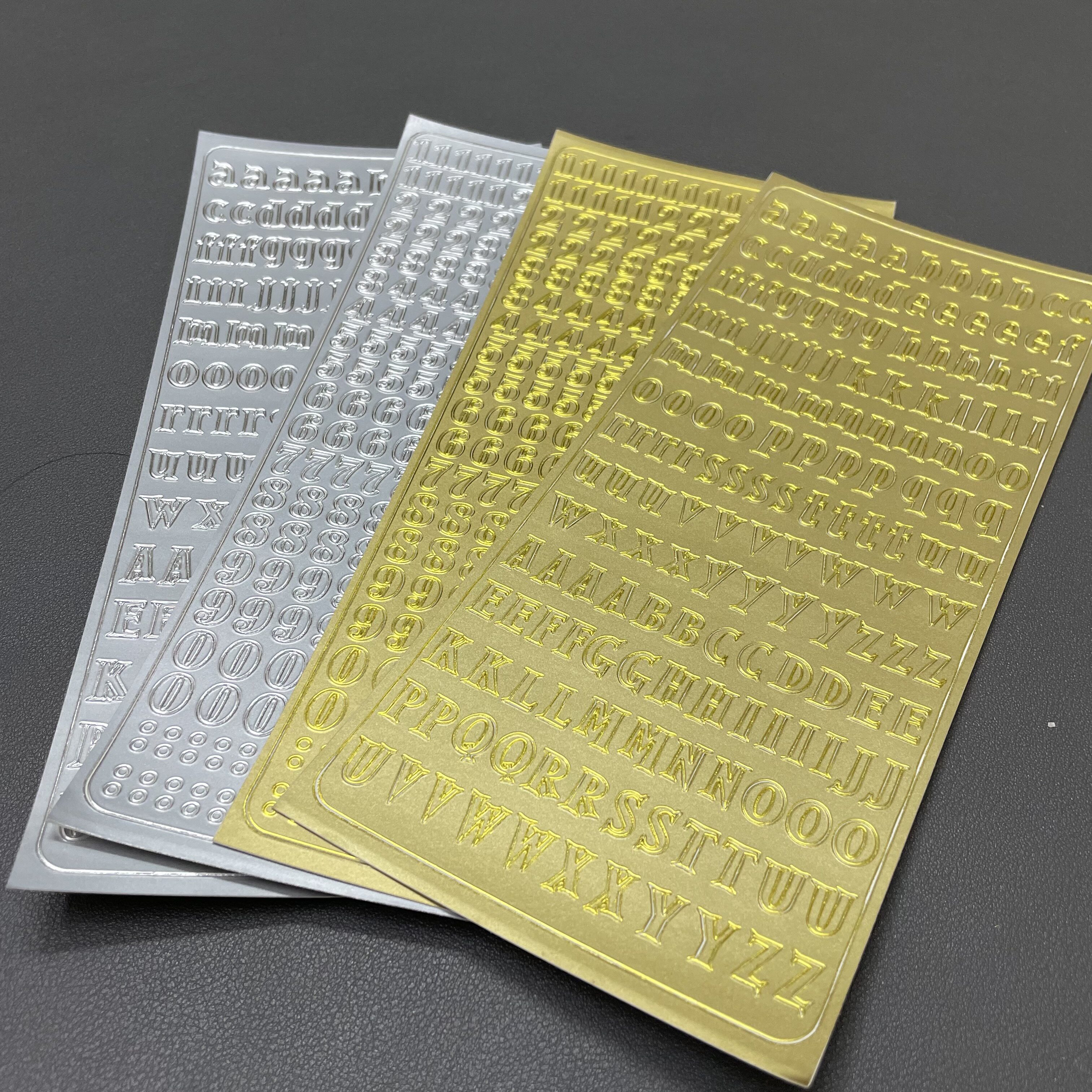 手账素材scrapbook diy贺卡相册装饰字母数字帖纸烫金银两色可选