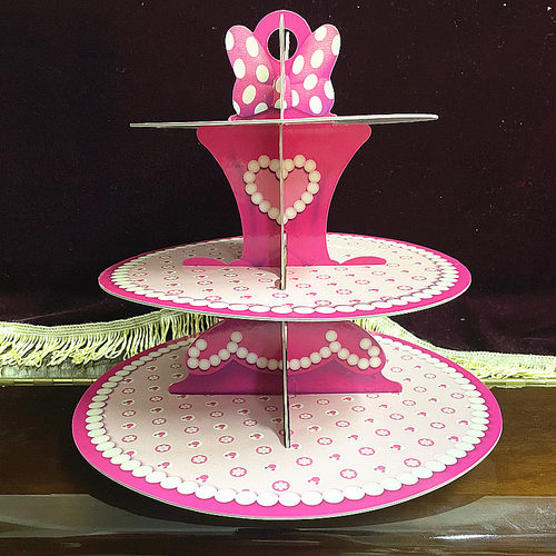 外单卡通甜品展示架纸质三层糕点架儿童生日聚会派对装饰蛋糕架子