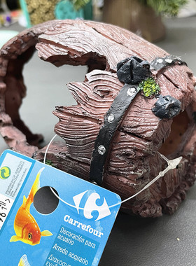 出口外单室内装饰摆件鱼缸水族箱造景装饰小摆件棕色树脂酒桶造型