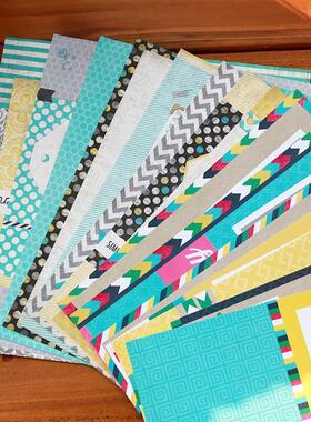 出口US原单12英寸scrapbook背景纸本金粉UV 15张入