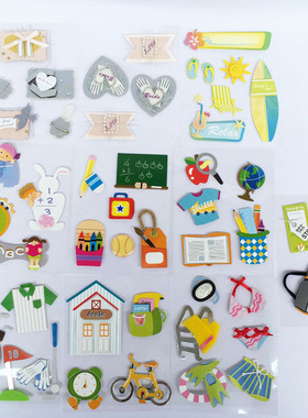 Acid free handmade stickers手账素材3D立体贴无酸纸可长时间保