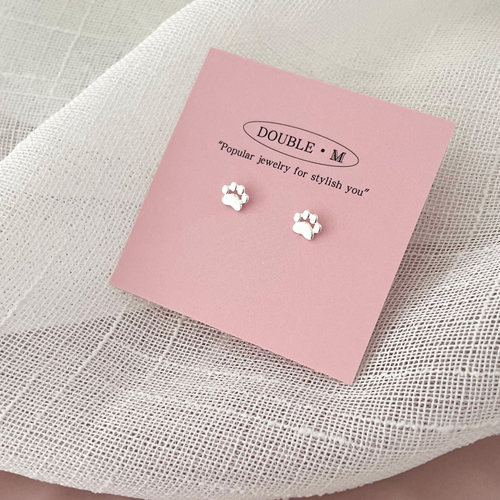 Donble M 《猫爪》S999足银耳钉 可爱百搭超萌通勤养耳洞耳钉