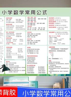 小学生数学公式图表大全挂图三四五年级知识点汇总墙贴单位换算卡
