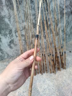 古法纯手工箭竹竹子微物鱼竿小物竿碳化防腐溪流池塘路亚竹子鱼竿