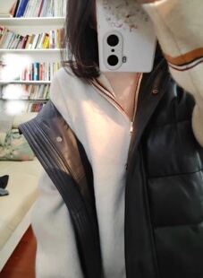 冬季女士 原单白鹅绒小羊皮马甲