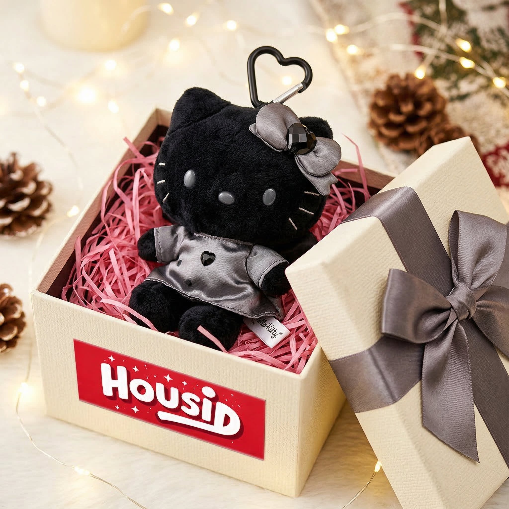 日本HOUSID正版HelloKitty侧坐爱神黑天使kt毛绒包挂件送生日礼物