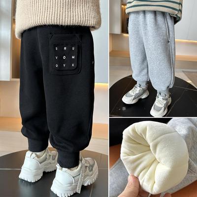 秋冬款时髦痞帅风加厚一体绒棉裤