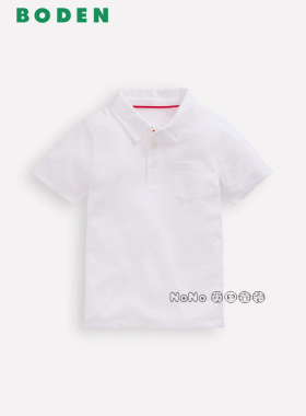 代购英国Mini BODEN男童白色百搭POLO衫短袖T恤全棉2-14岁B2979