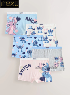 Next英国正品代购女童粉蓝灰色史迪奇史迪仔内裤四角纯棉AF2-291