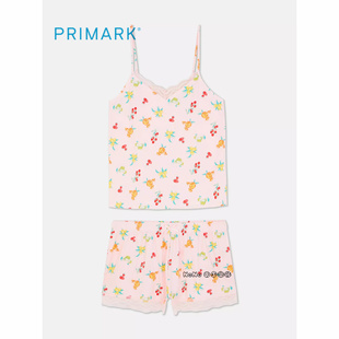 代购英国Primark女款成人大童蝴蝶结蕾丝吊带家居服睡衣短裤纯棉