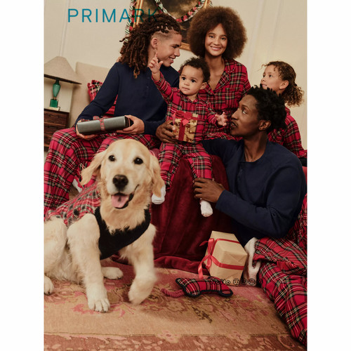 英国Primark女款亲子成人儿童红色格子全棉长袖家居服睡衣裤新款