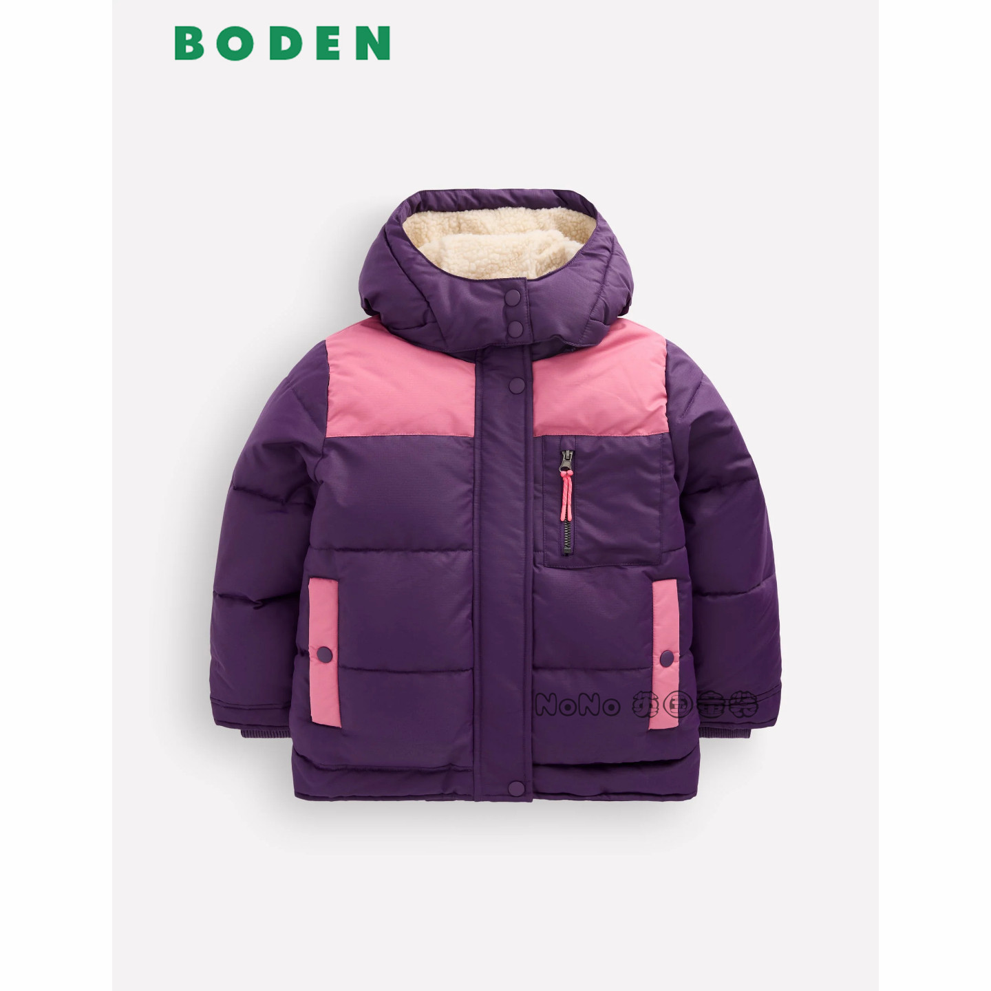 英国Mini BODEN女童粉紫色防雨雪外套棉服加厚棉衣2-14岁G6115
