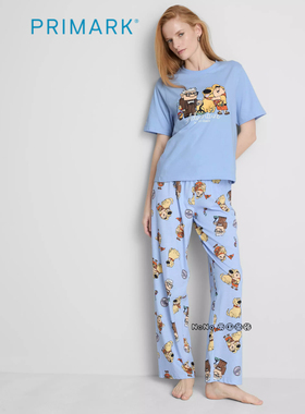 英国Primark女款成人大童迪士尼飞屋环游记家居服睡衣长裤纯棉