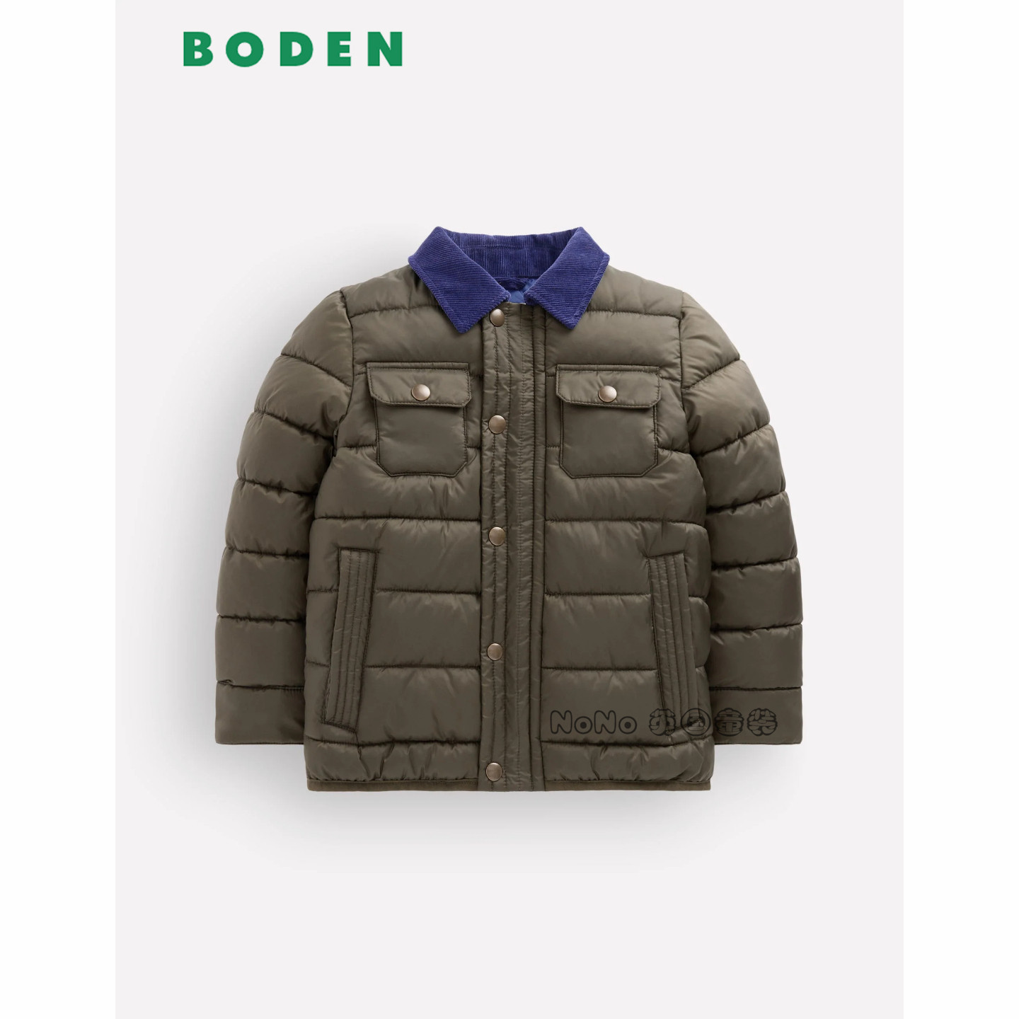英国Mini BODEN正品男童墨绿色外套棉衣棉服翻领2-14岁新款B3266