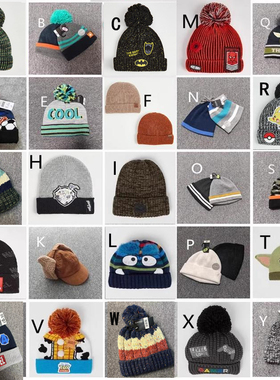 现货英国乔治George蓝色小鸟黄色护耳毛线帽保暖迷彩毛球恐龙条纹