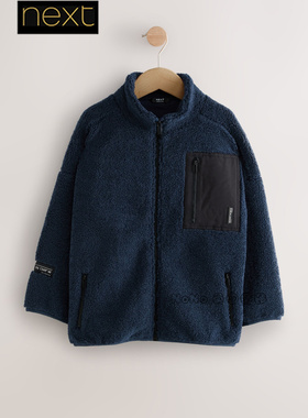 英国Next男大童亲子深蓝色摇粒绒卫衣运动休闲运动3-16岁F97-601